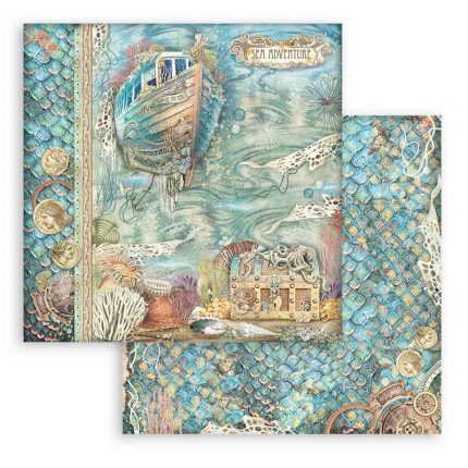 Χαρτιά scrapbooking 10τεμ, 30.5×30.5cm Stamperia, Songs of the Sea
