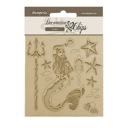 Chipboard Stamperia 14x14cm, Songs of the Sea, Siren