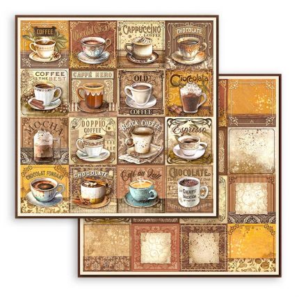 Χαρτιά scrapbooking 10τεμ, 30.5×30.5cm Stamperia, Coffee and Chocolate