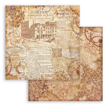 Χαρτιά scrapbooking 10τεμ, 30.5×30.5cm Stamperia, Maxi Background, Coffee and Chocolate