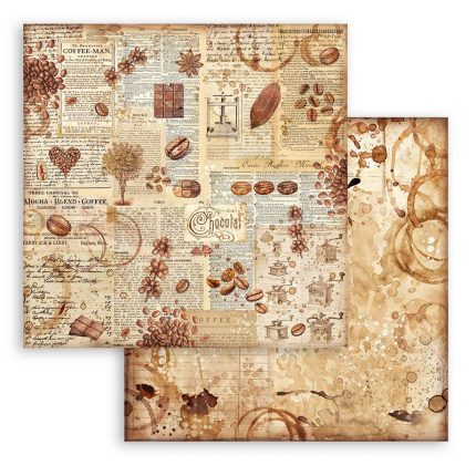 Χαρτιά scrapbooking 10τεμ, 30.5×30.5cm Stamperia, Maxi Background, Coffee and Chocolate