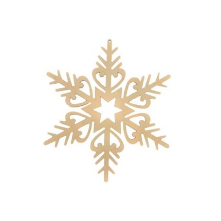 Χιονονιφάδα, ξύλινο χριστουγεννιάτικο στολίδι, 12cm