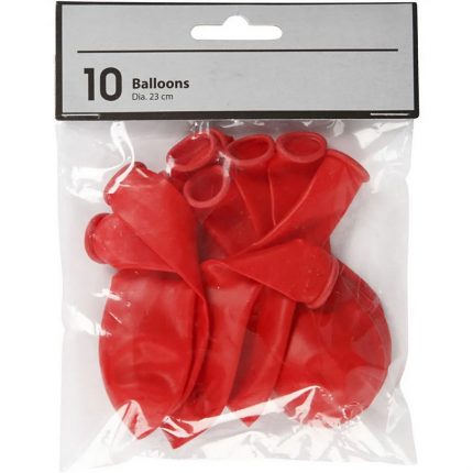 Μπαλόνια, κόκκινα, Ø23cm, 10τεμ.