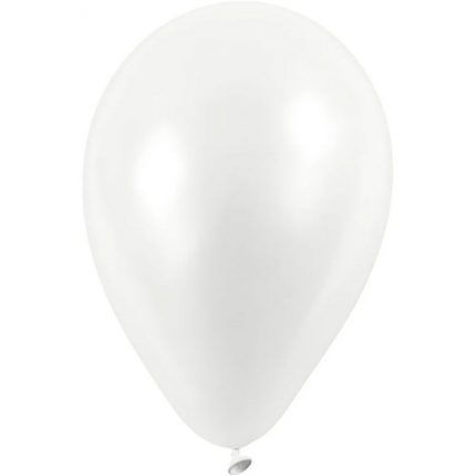 Μπαλόνια, λευκά, Ø23cm, 10τεμ.