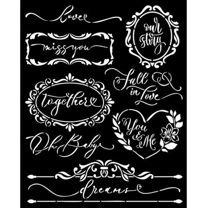 Thick Stencil Stamperia 20x25cm, Romance Forever, Tag