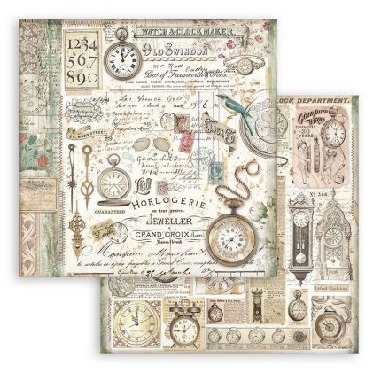 Χαρτιά scrapbooking 10τεμ, 30.5×30.5cm Stamperia, Brocante Antiques