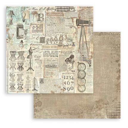 Χαρτιά scrapbooking 10τεμ, 30.5×30.5cm Stamperia, Brocante Antiques, Maxi Background