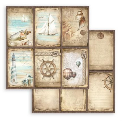 Χαρτιά scrapbooking 10τεμ, 20.3×20.3cm Stamperia, Sea Land