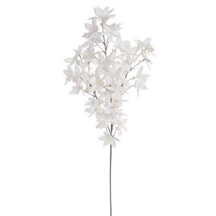 Κλαδί με φύλλα τεχνητό, λευκό, 100cm